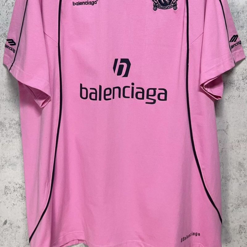 Camiseta Balenciaga Paris #10 Soccer Jersey Oversized Pink