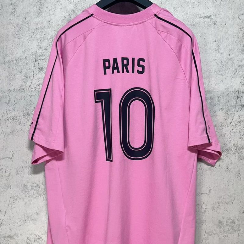 Camiseta Balenciaga Paris #10 Soccer Jersey Oversized Pink