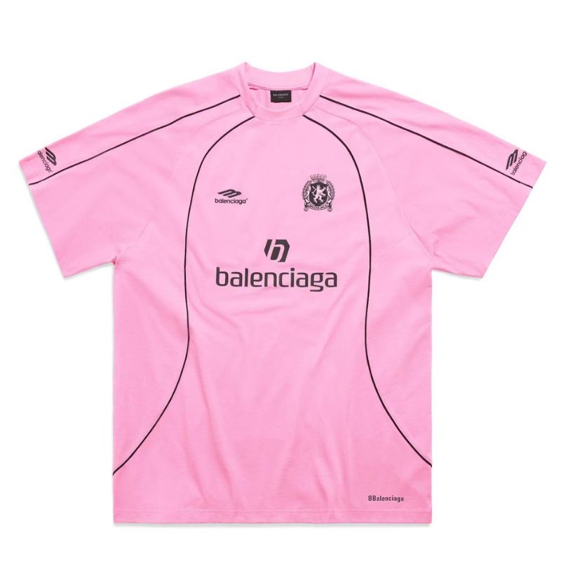 Camiseta Balenciaga Paris #10 Soccer Jersey Oversized Pink