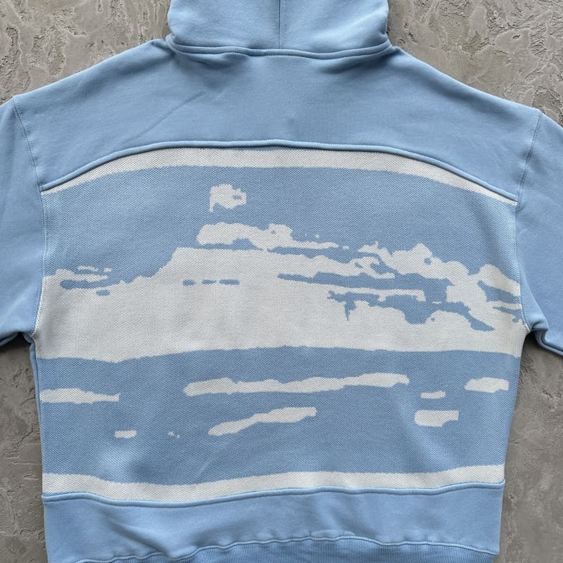 Jaqueta Corteiz Hybrid Knit Alcatraz Azul