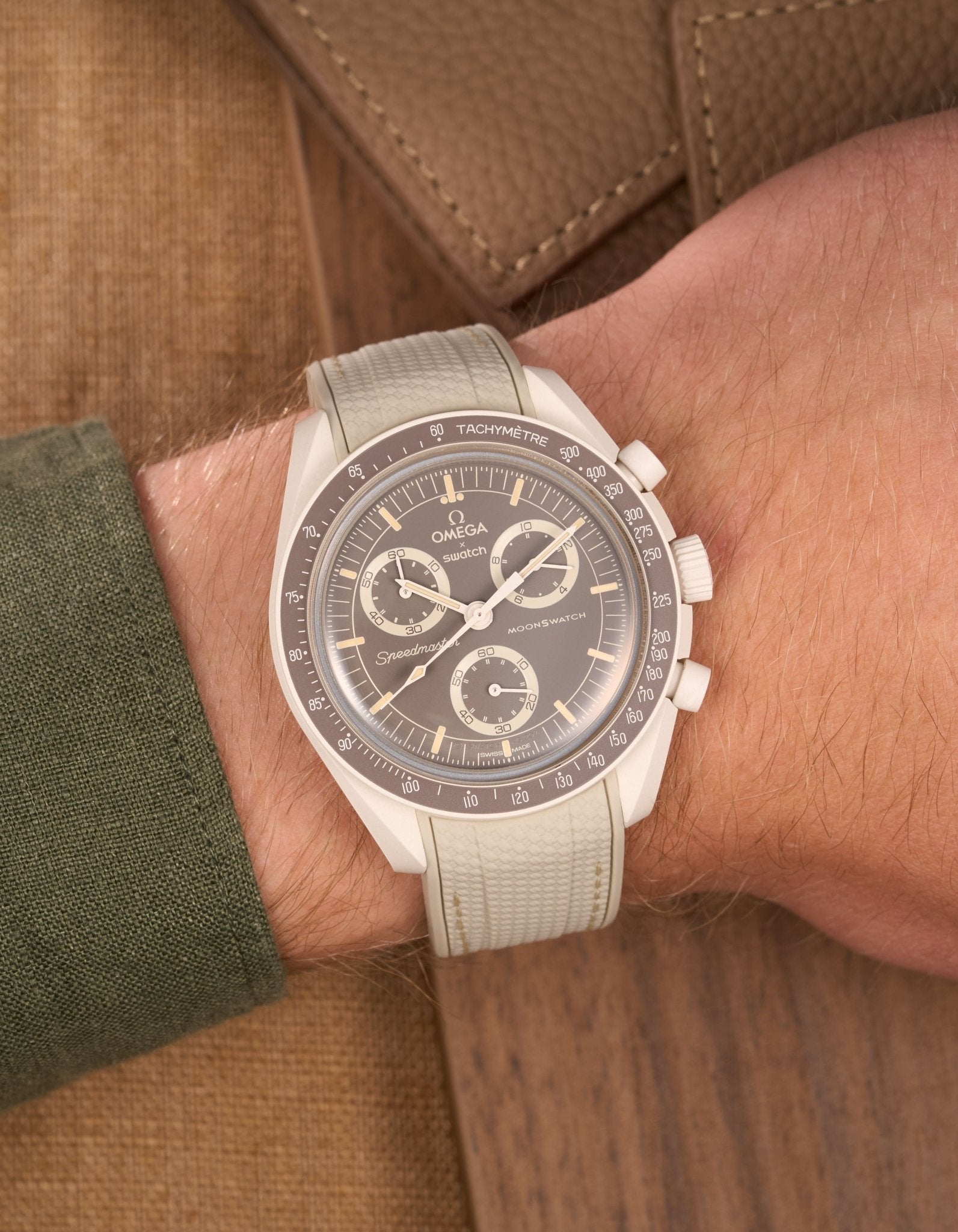 Curved Vertech Rubber Strap - Beige