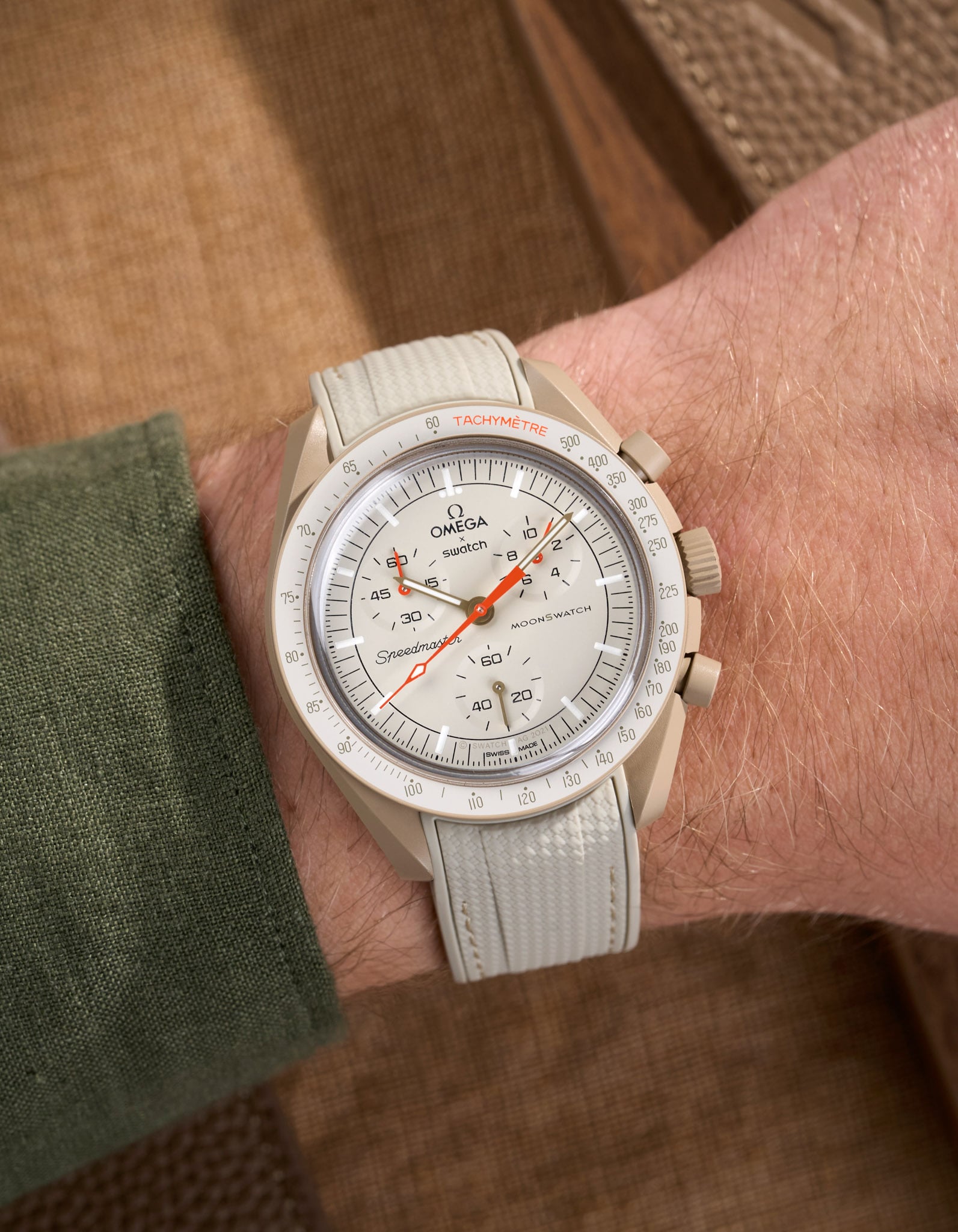 Curved Vertech Rubber Strap - Beige