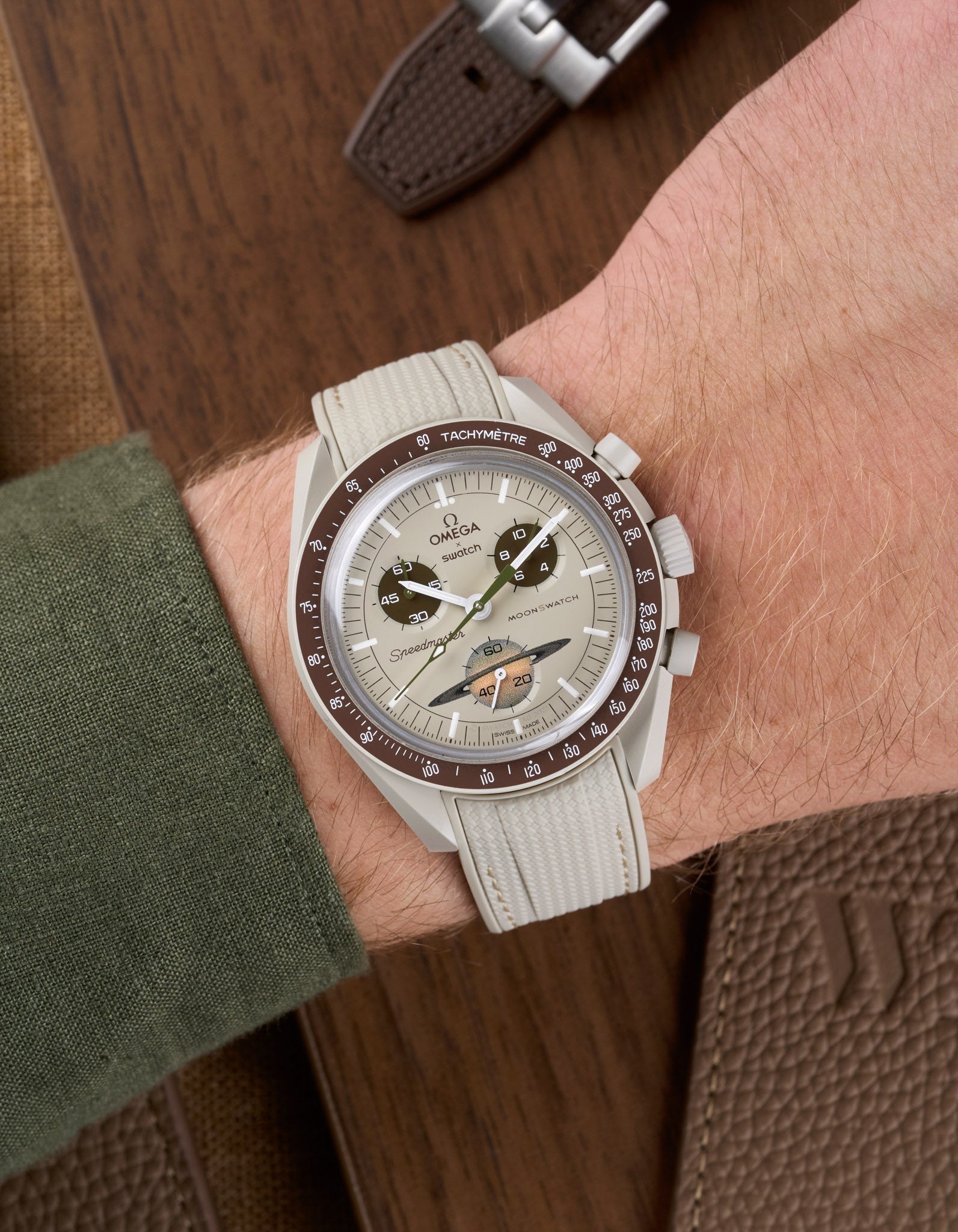 Curved Vertech Rubber Strap - Beige