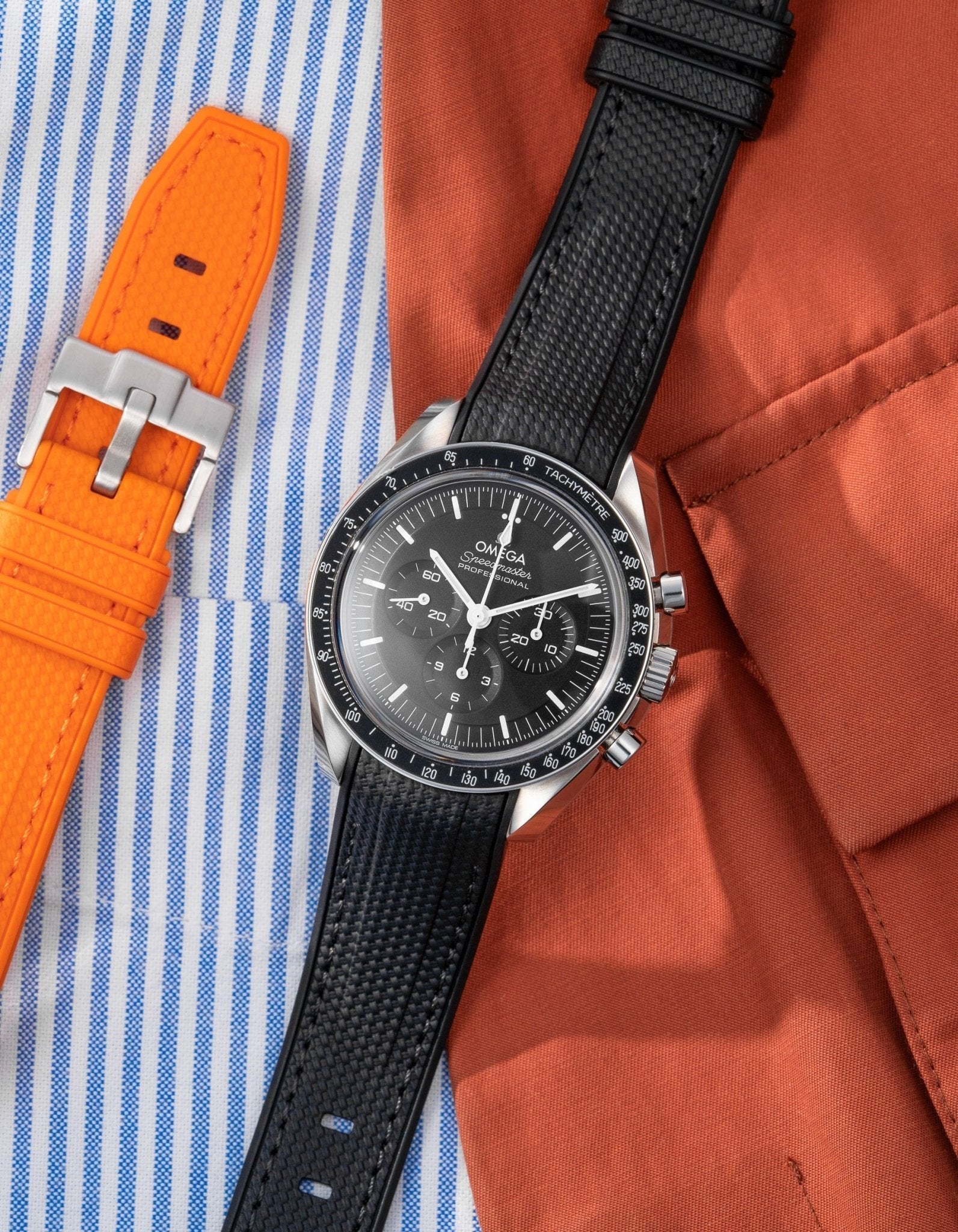 Curved Vertech Rubber Strap - Black