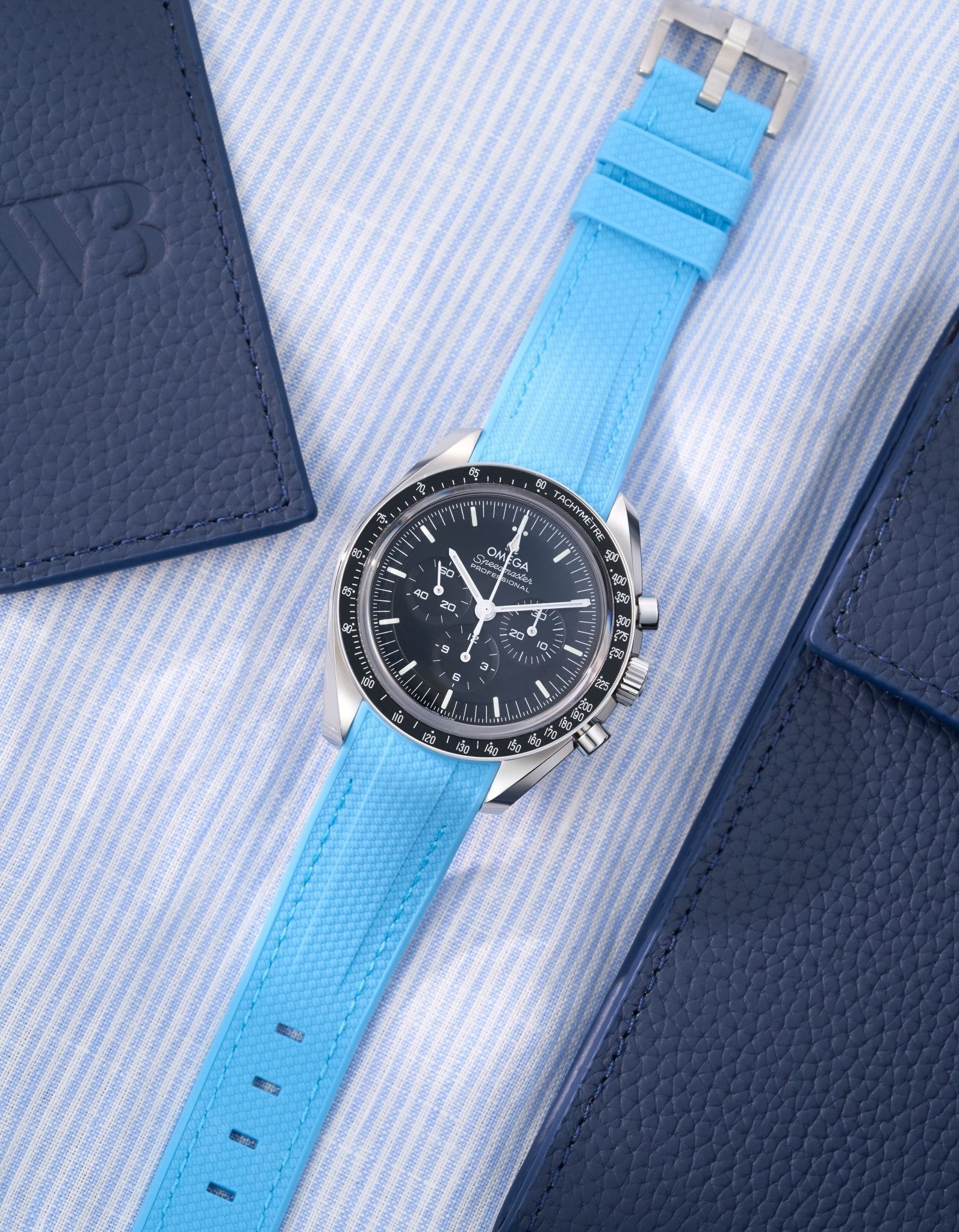 Curved Vertech Rubber Strap - Capri Blue