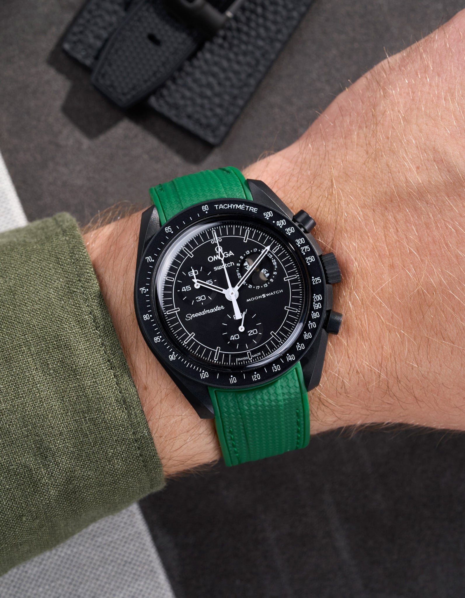 Curved Vertech Rubber Strap - Green