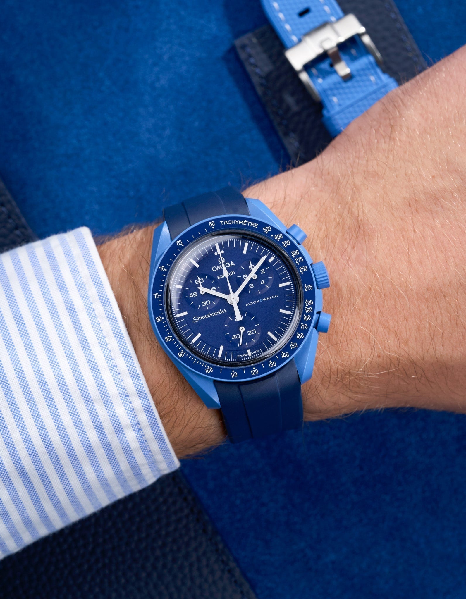 Curved Rubber Strap - Blue