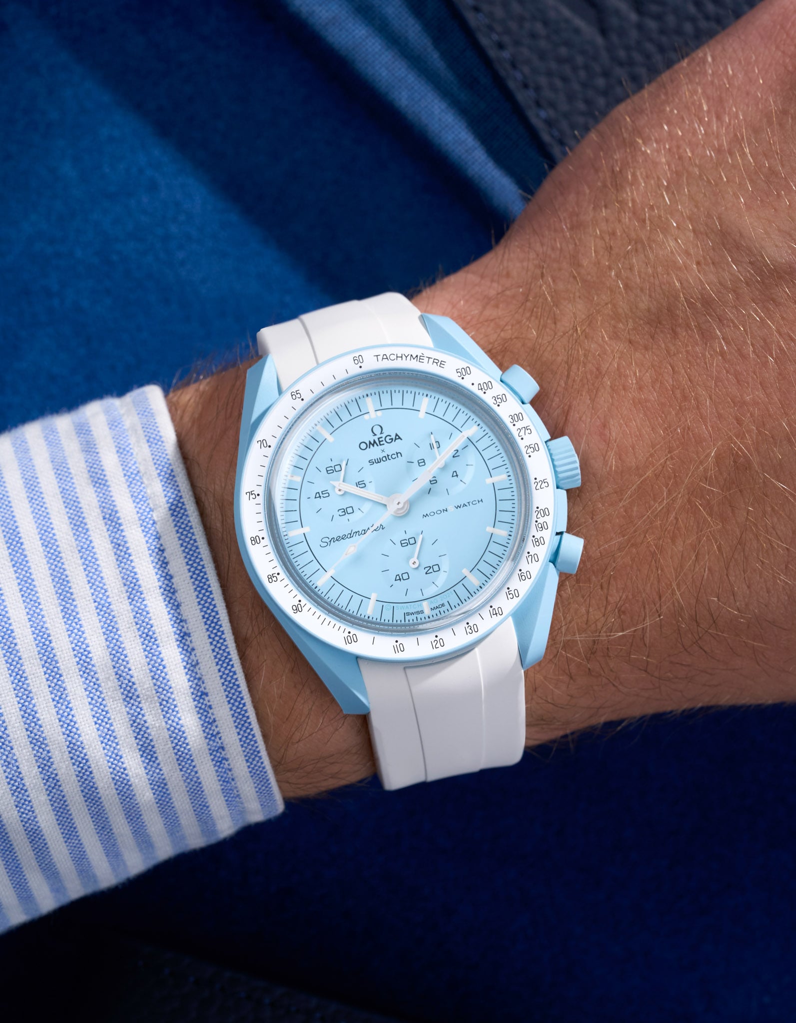 Curved Rubber Strap - White