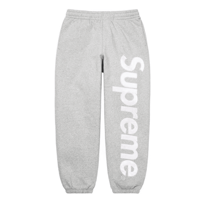 Calça Supreme Satin Appliqué Cinza