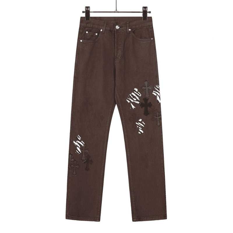 Calça Jeans Chrome Hearts Patches Cross Bown