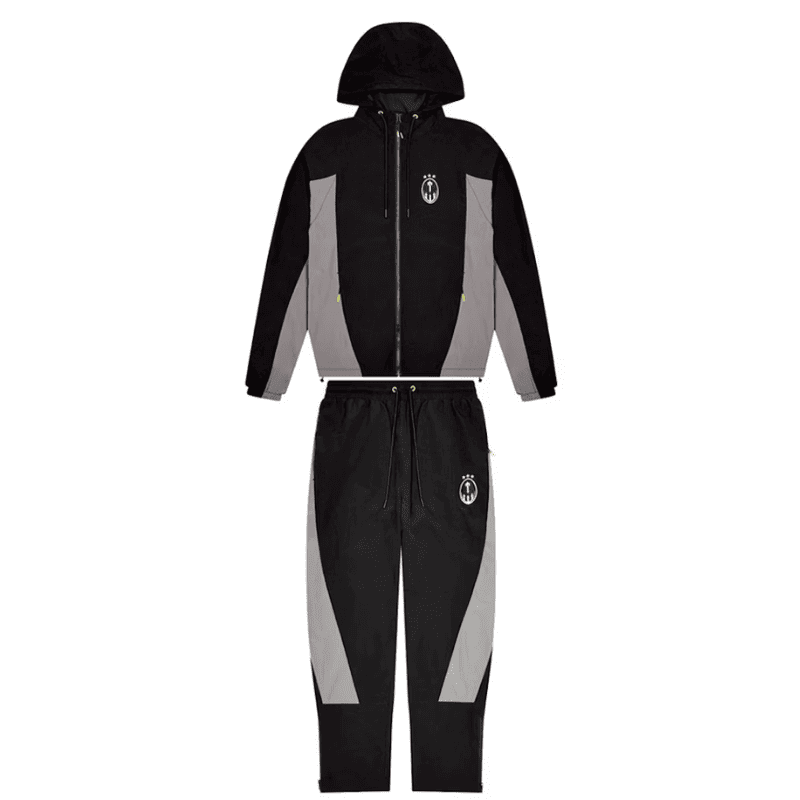 Conjunto Trapstar Irongate Football Tracksuit Preto/Cinza