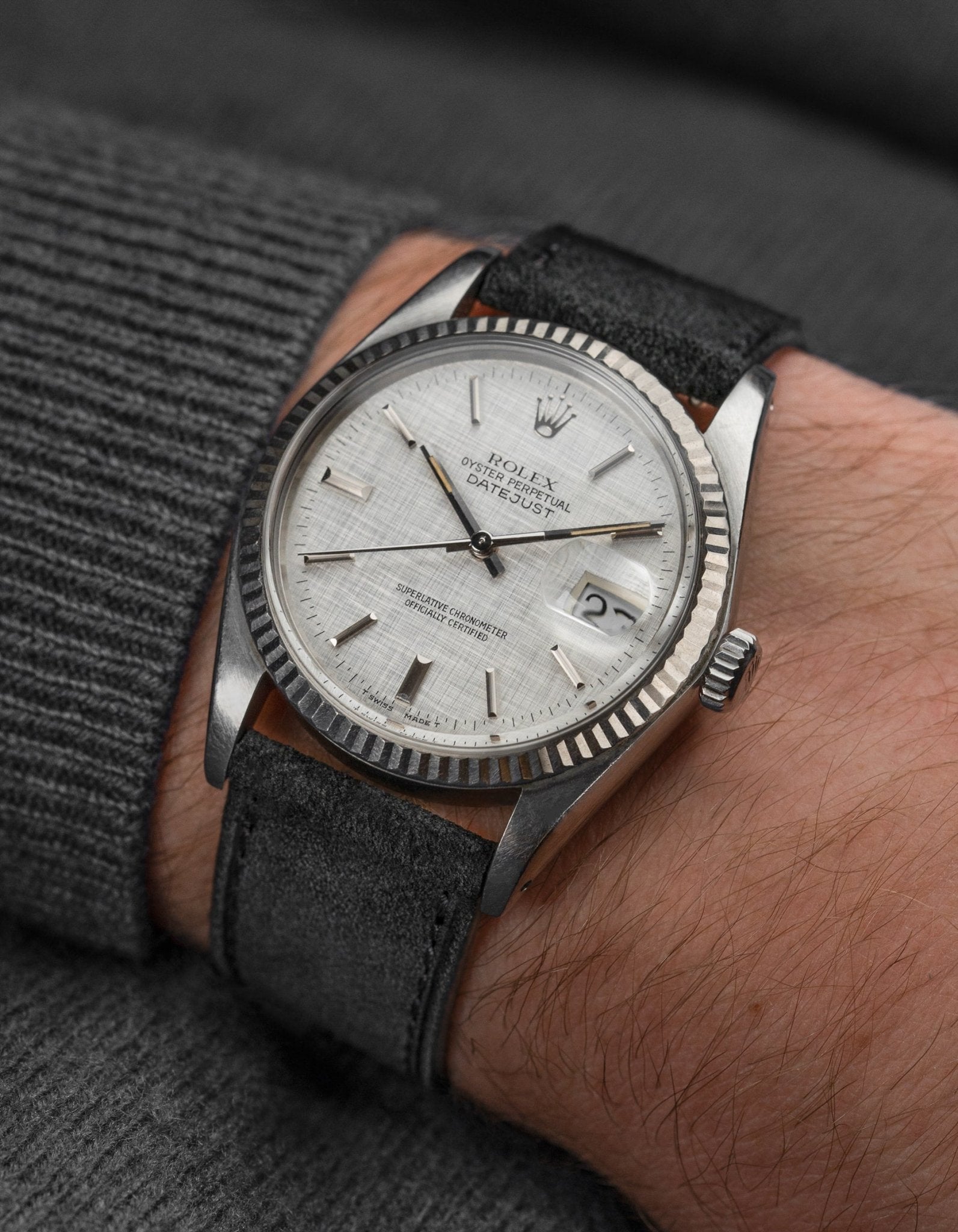 Black Suede Leather Strap - 17-21mm