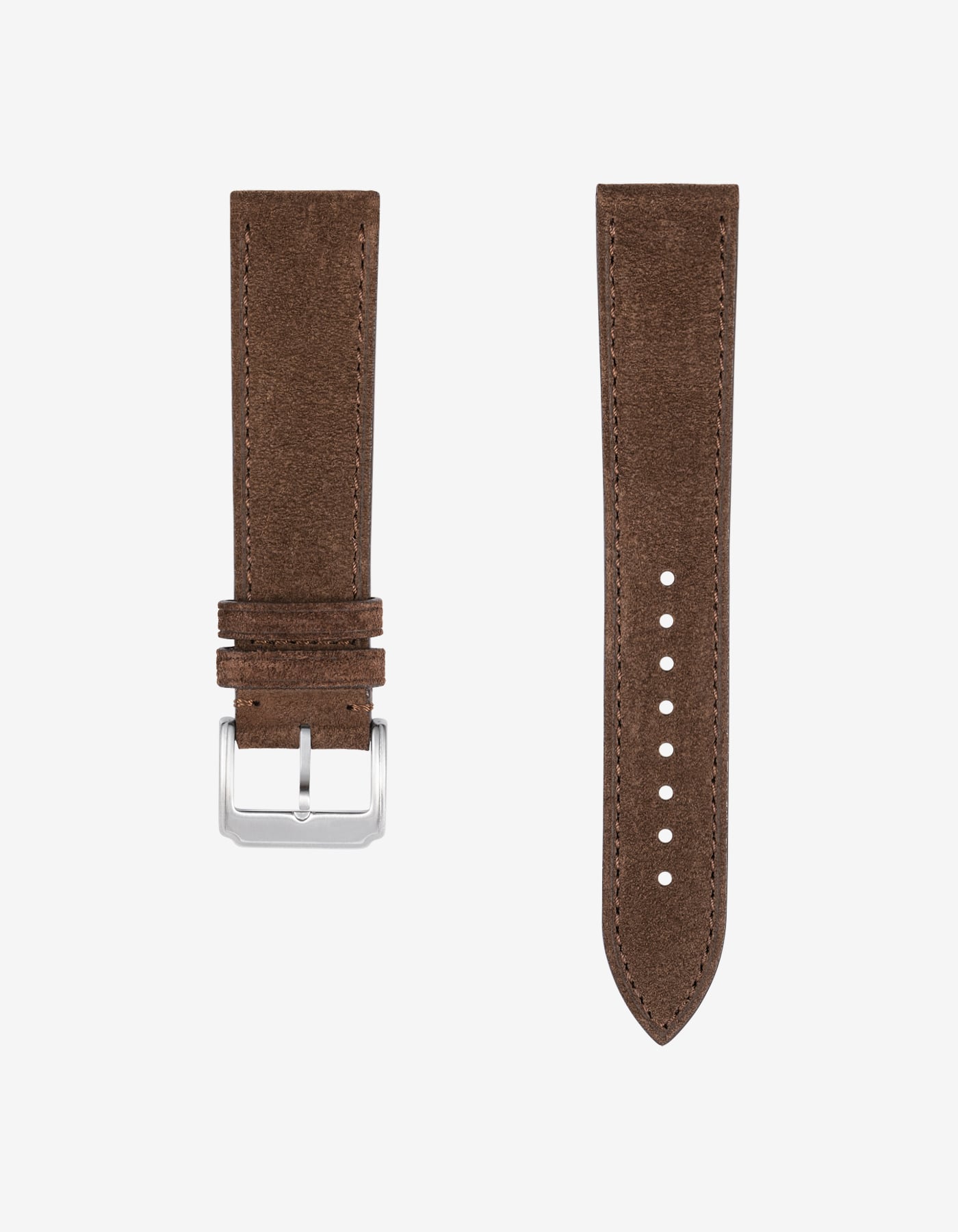 Brown Suede Leather Strap - 17-21mm
