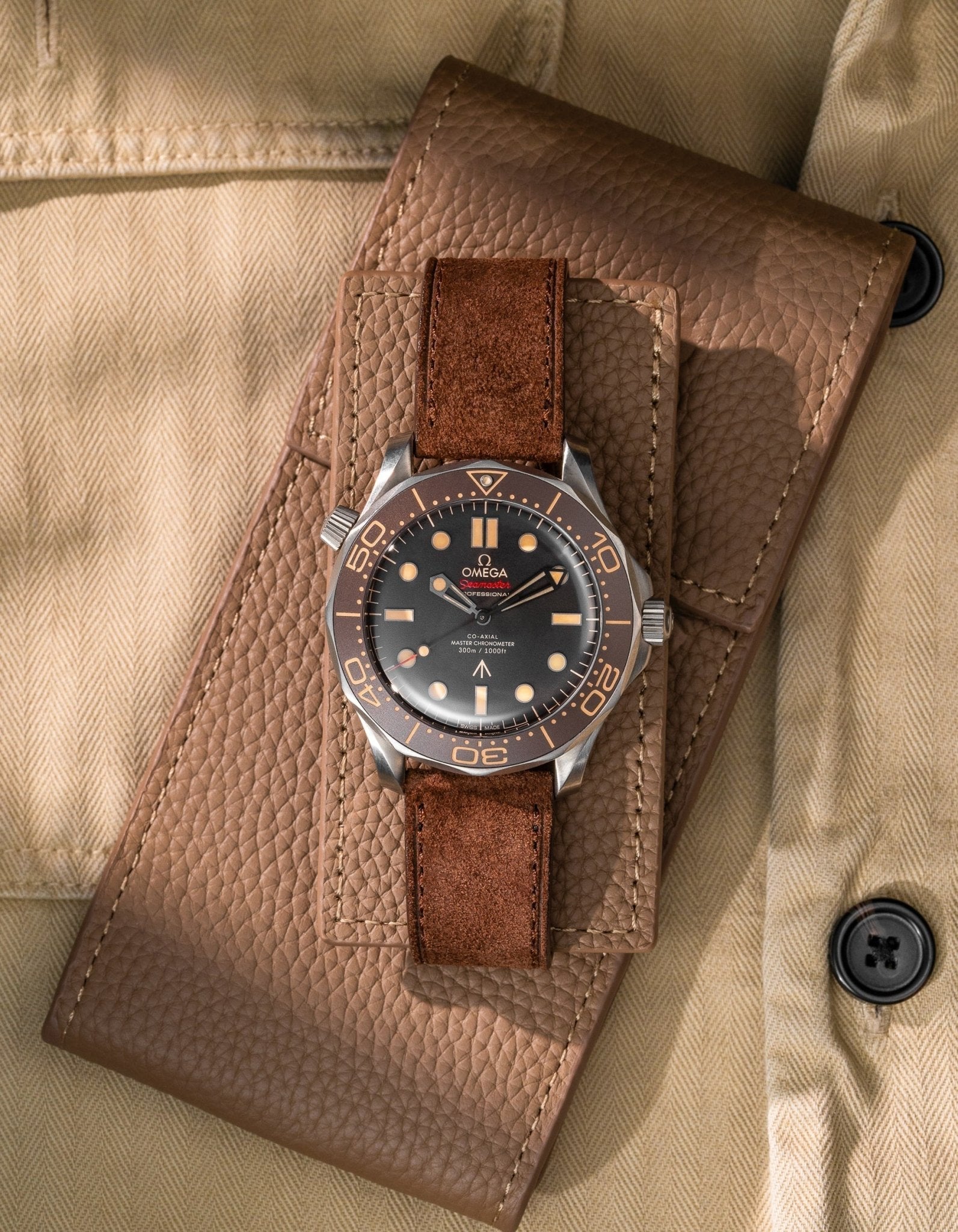 Brown Suede Leather Strap - 17-21mm