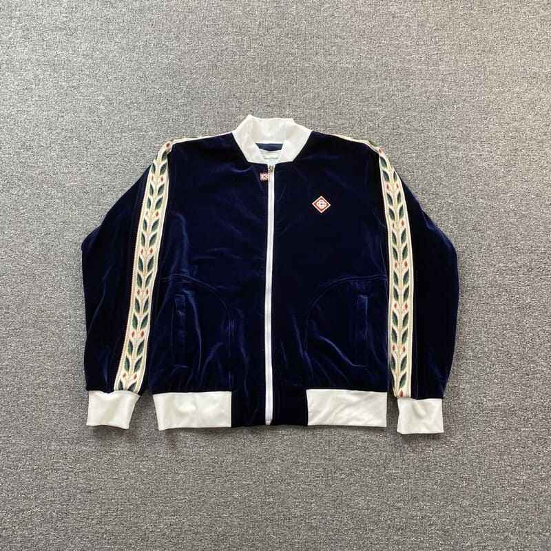 Conjunto Casablanca Veludo Logo Azul