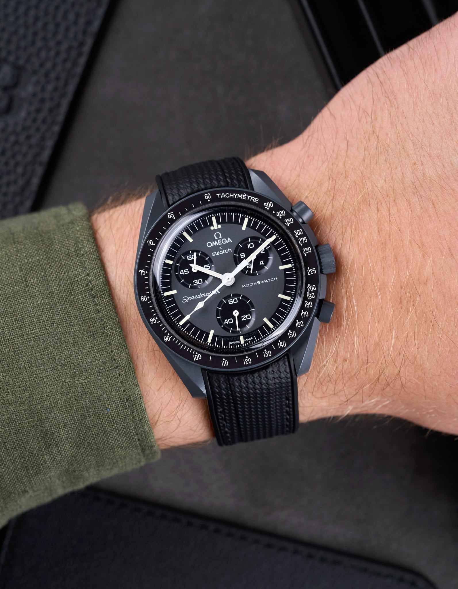 Curved Vertech Rubber Strap - Black