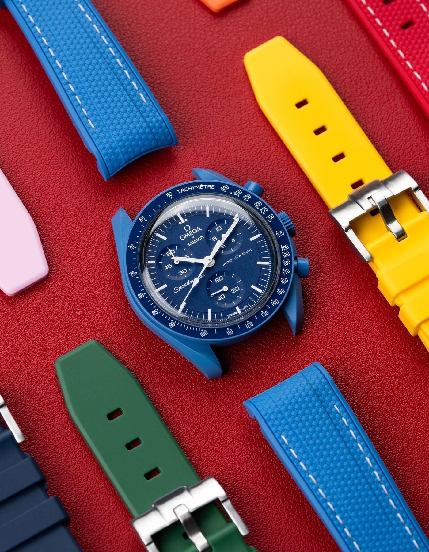 Curved Vertech Rubber Strap - Neptune Blue