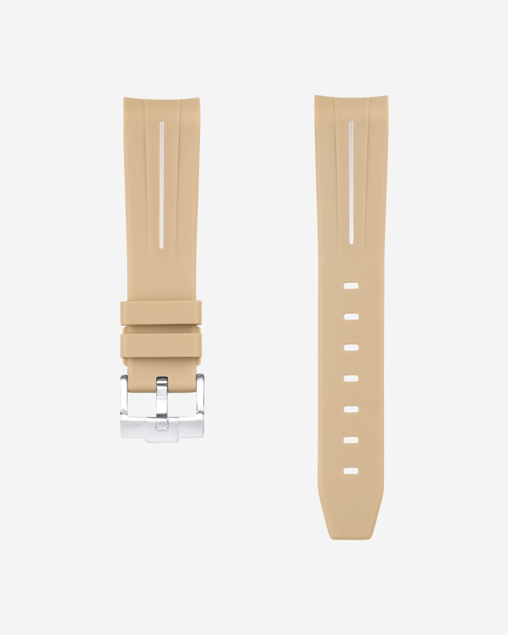Curved Rubber Strap - Beige