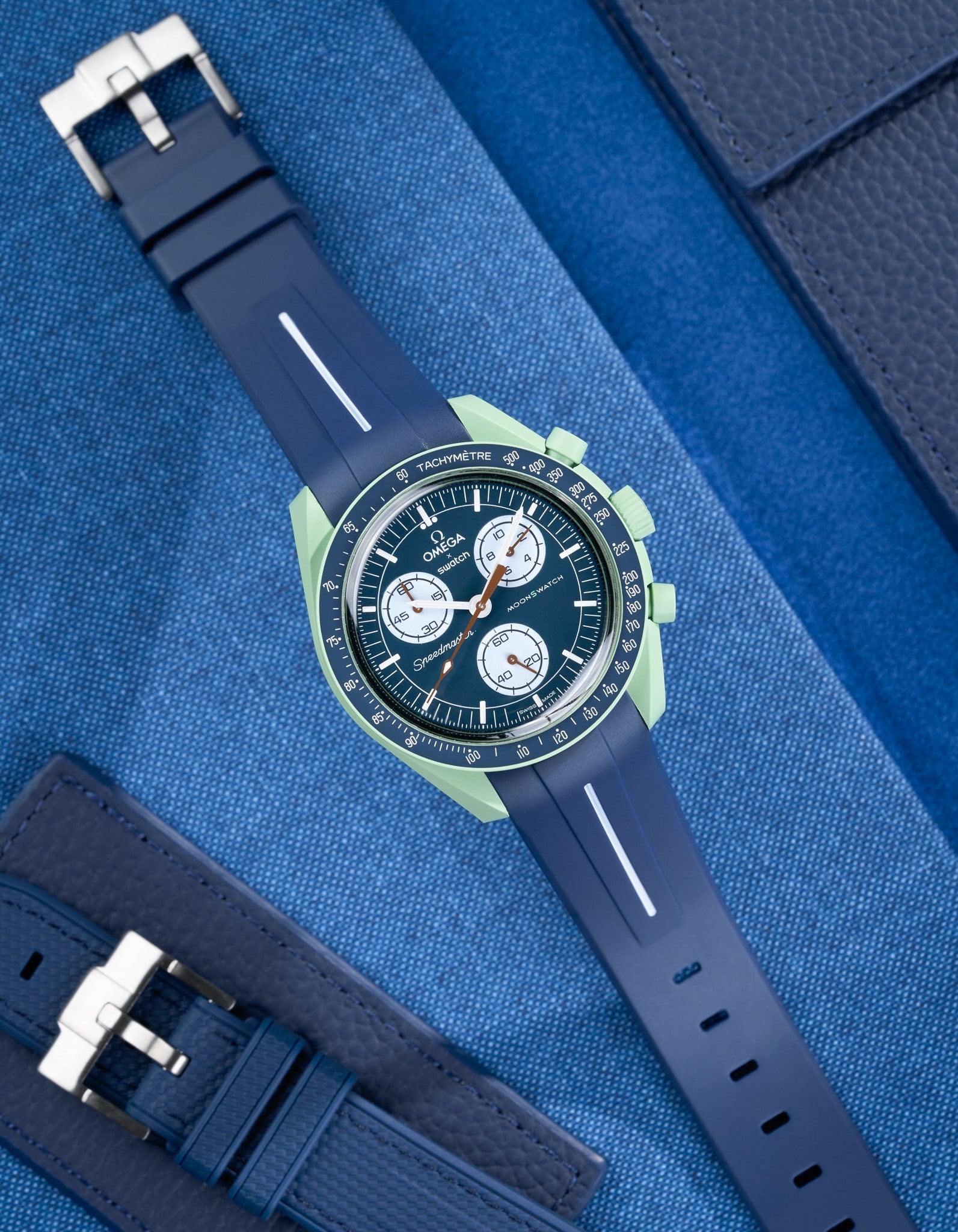 Curved Rubber Strap - Blue