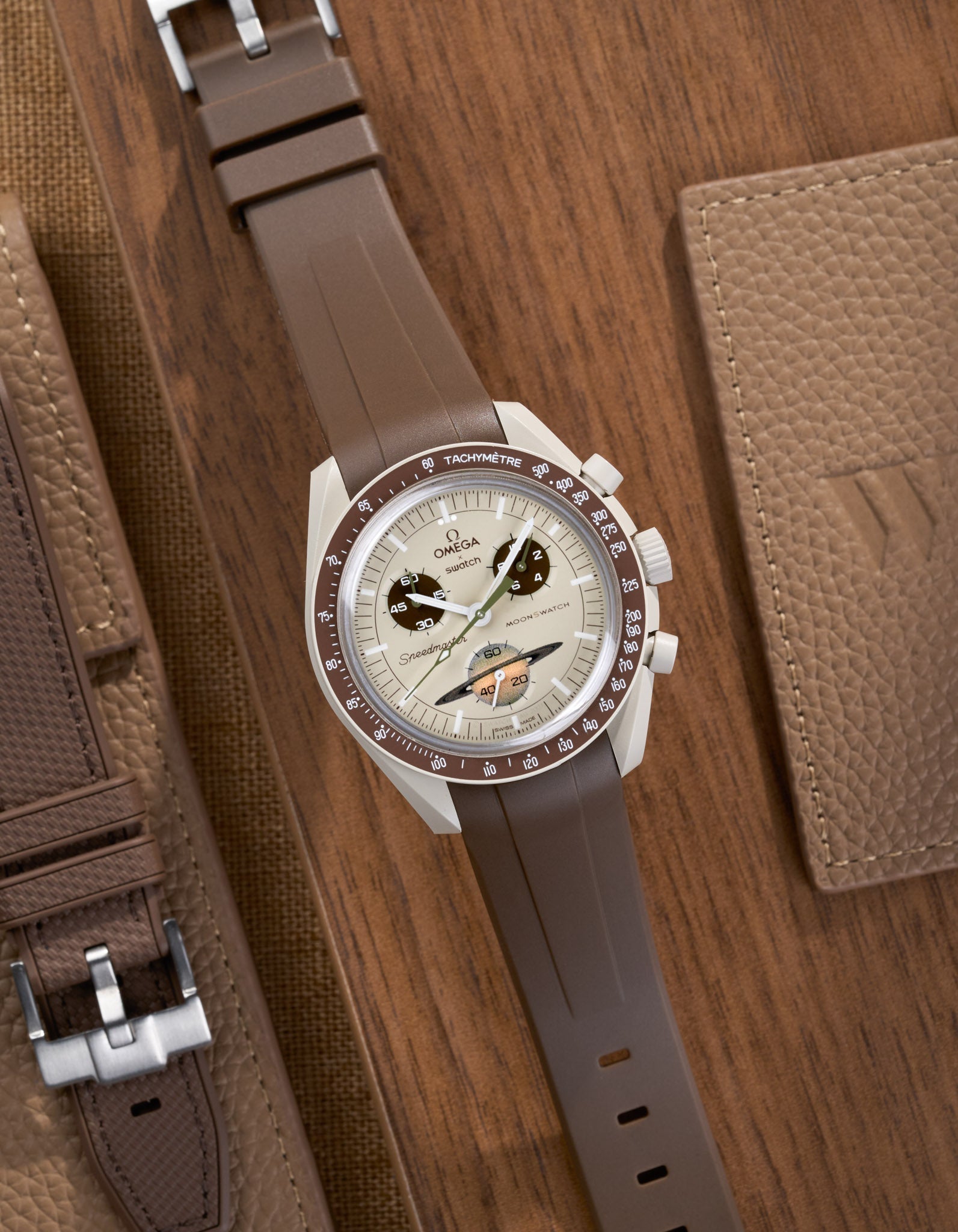 Curved Rubber Strap - Brown