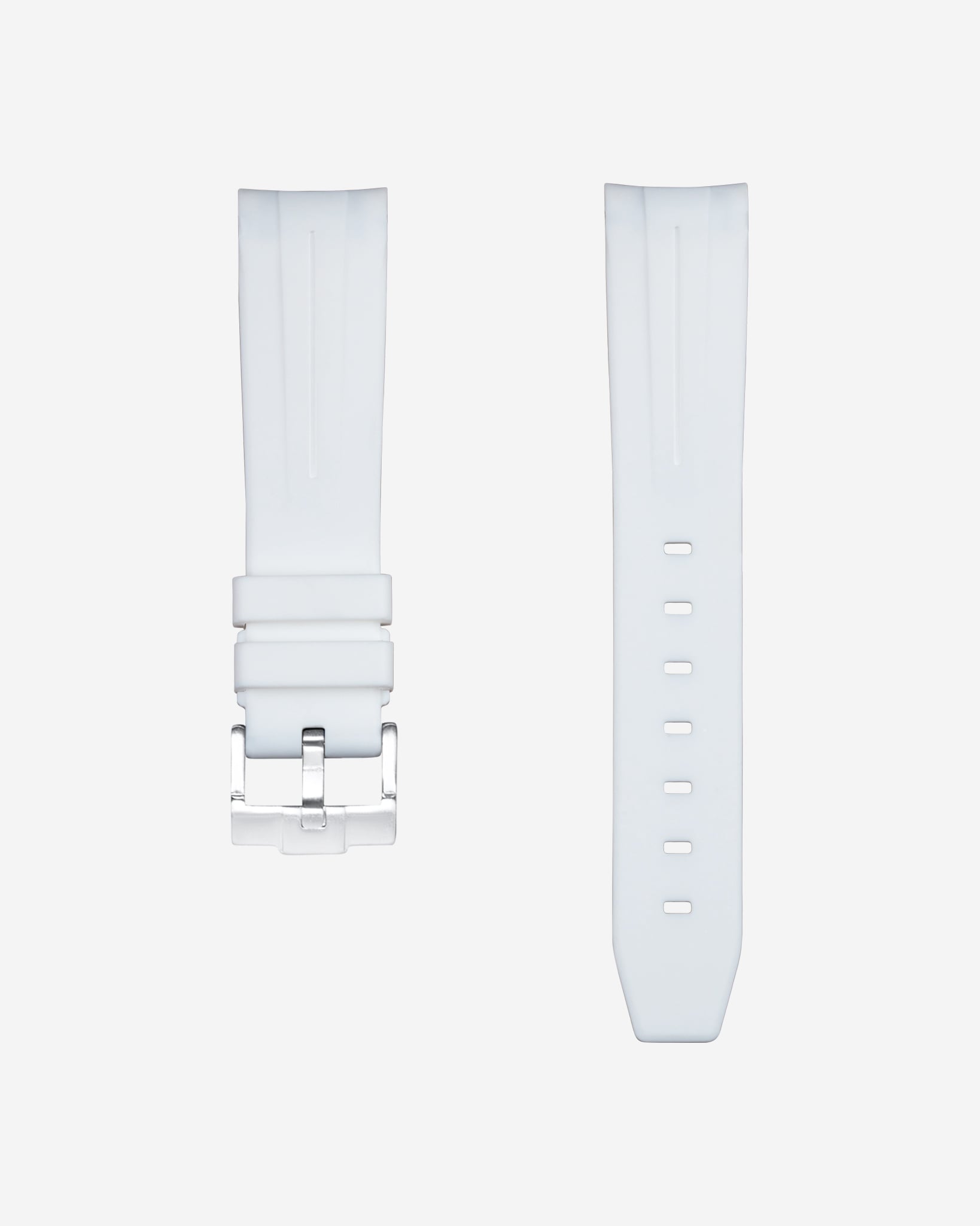 Curved Rubber Strap - White