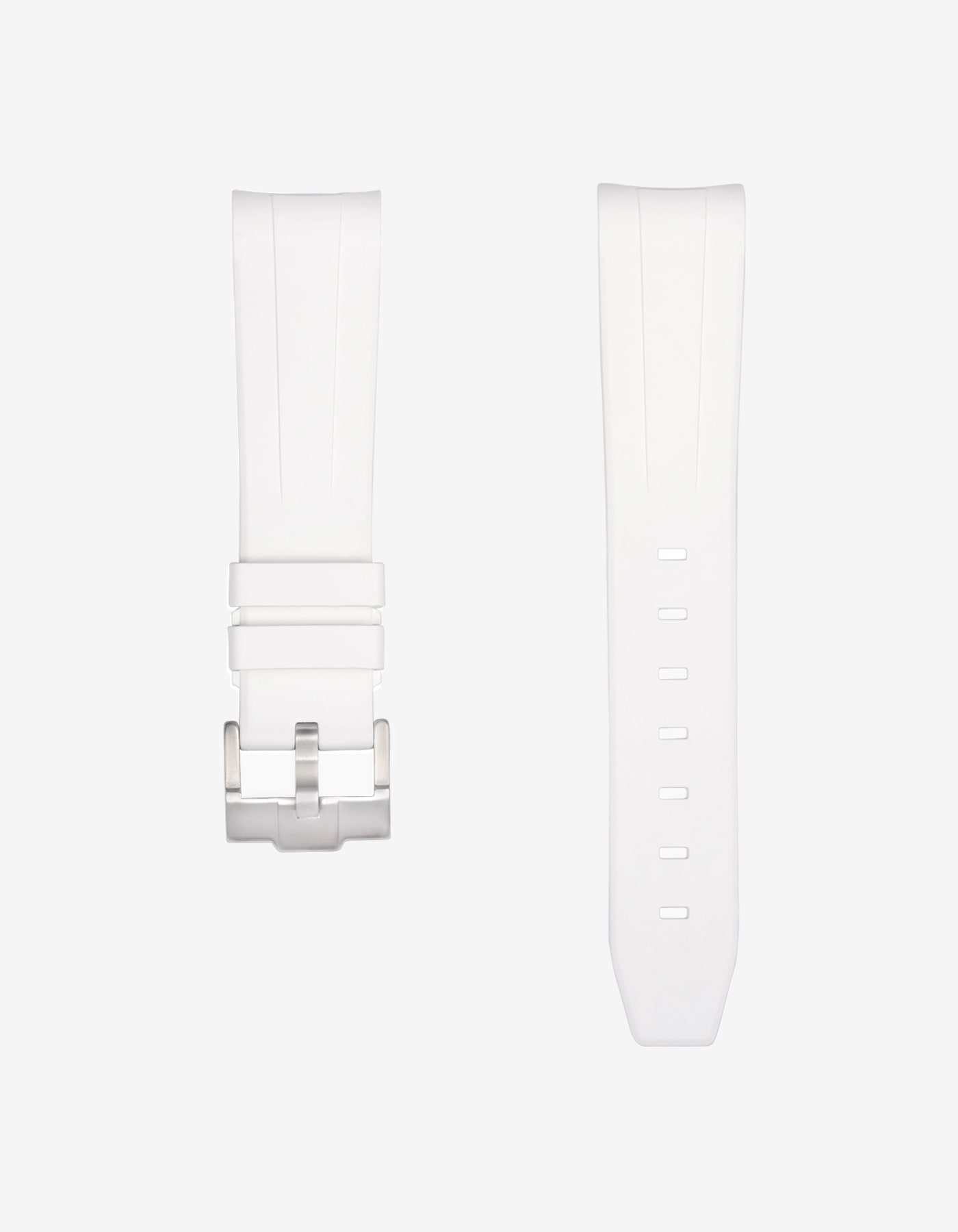 Curved Rubber Strap - White