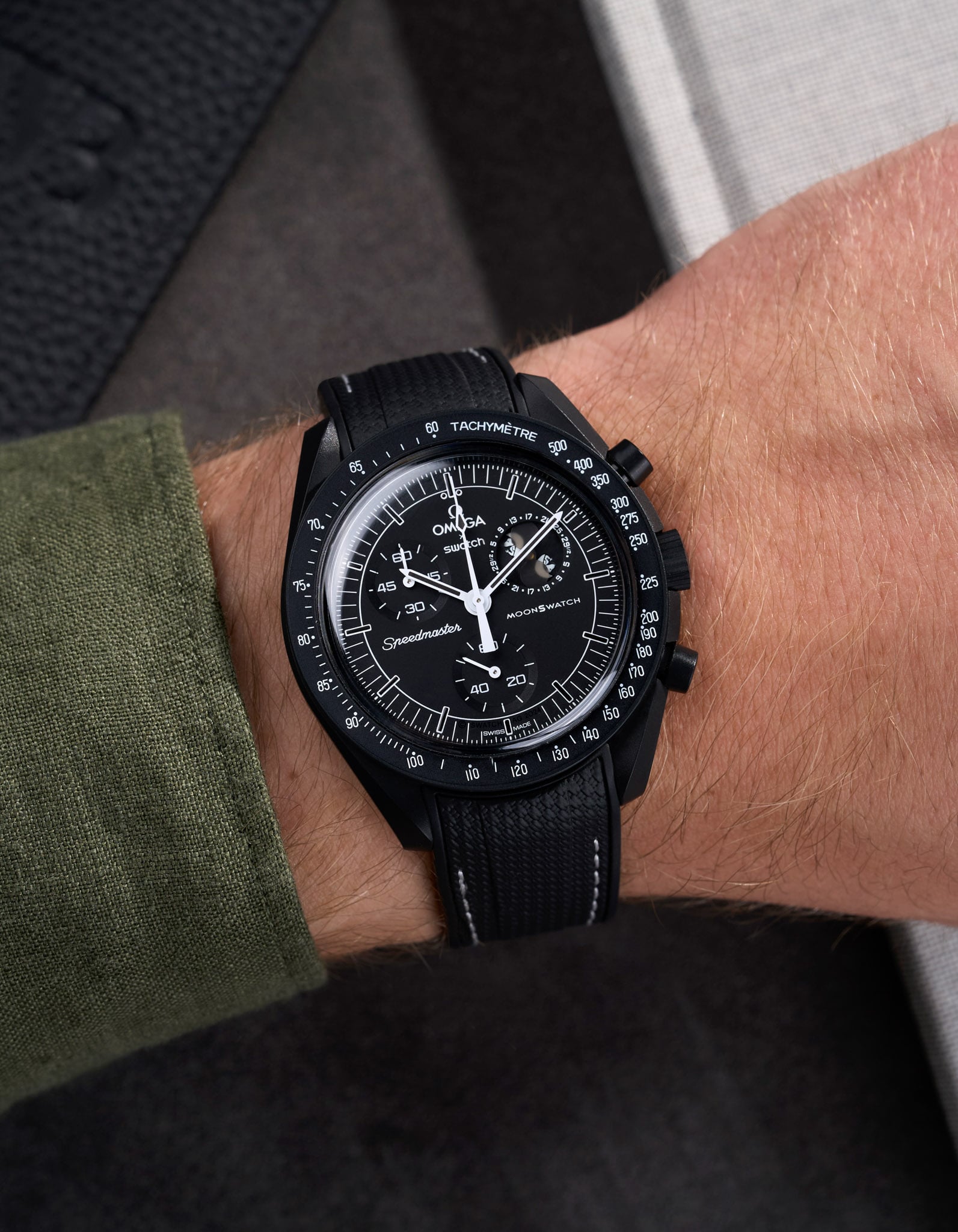 MoonSwatch Mission for The Moonphase - New Moon (Rubber Strap)